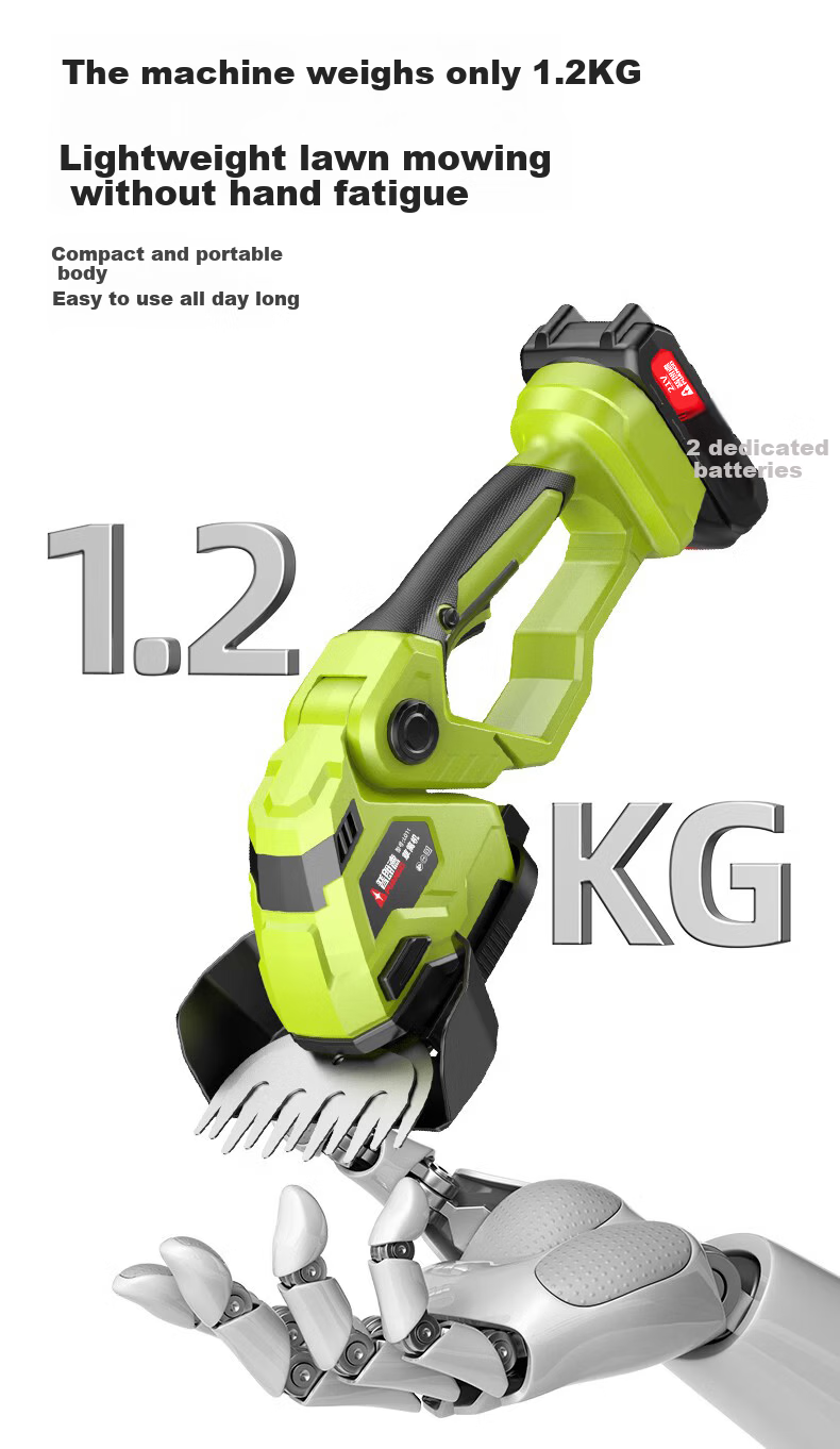 PUANGD Electric Lawn Mower Cordless Hedge Trimmer Small Home Lawn Trimmer Rechargeable Grass Cutter Garden Pruner 10