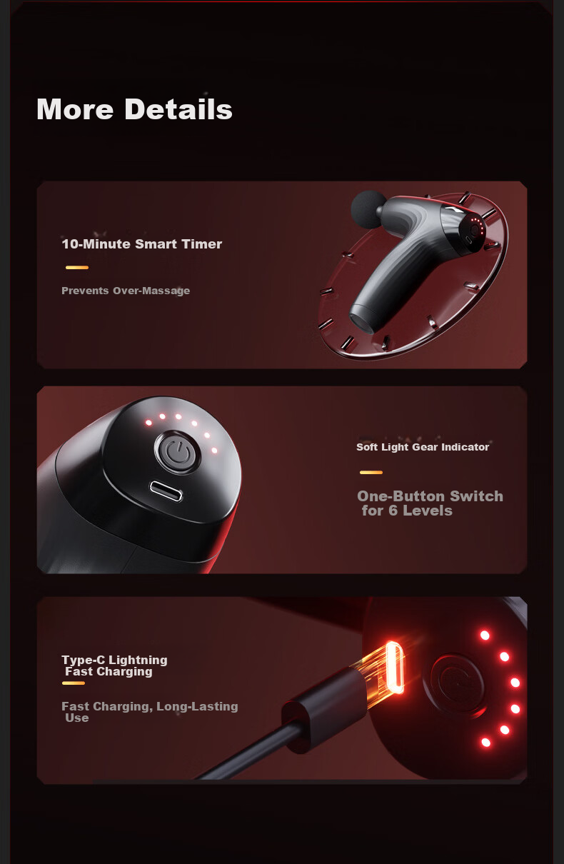 LI-NING Fascia Gun Massager Shoulder Neck Waist Back Massager Professional Mini Portable Fitness Muscle Relaxation Gift for Parents Mother's Day Spring Festival Valentine's Day Qixi Festival for Men a 23