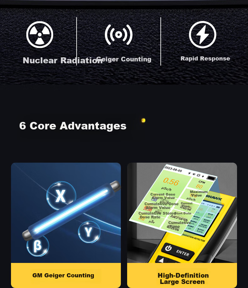 Nohawk Professional Home Use Marble Radiation Detector Medical Alert Geiger Counter 3