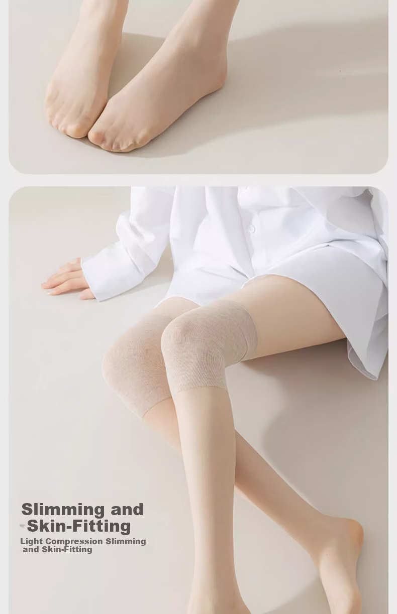 Cotton Full Knee-High Knee Brace Stockings for Women Over-the-Knee Air Conditioning Socks Anti-Slip Anti-Snag Calf Half-Length Mid-Calf Long Socks Summer 12