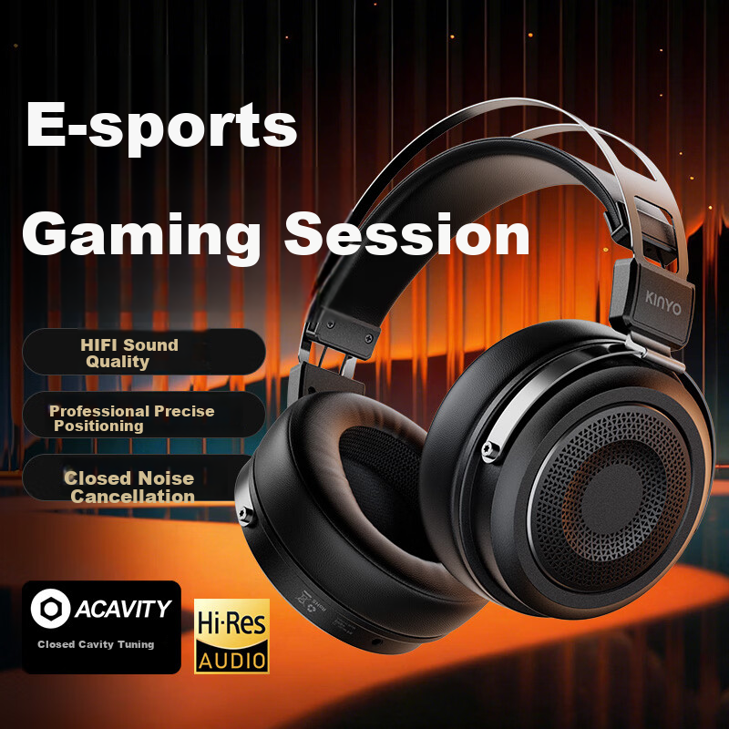 KINYO Gaming Headset Wired Over-Ear HIFI High-Quality FPS Delta Sound Positioning for PC Laptop Z5