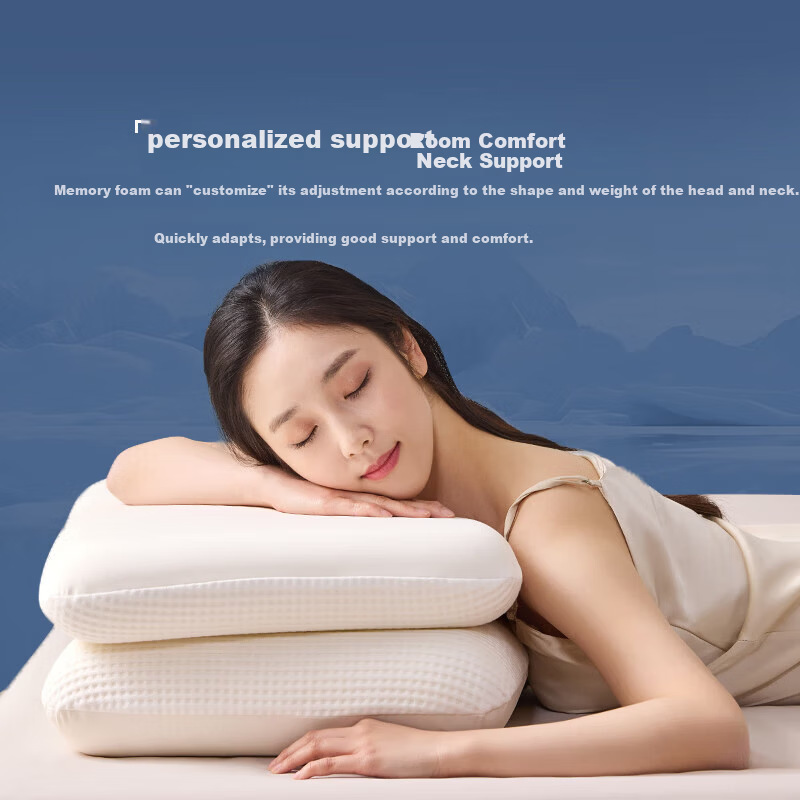 LUOLAI Home Textiles Memory Foam Pillow Cervical Pillow Slow Rebound Memory Cotton Zero Pressure Deep Sleep Hotel Pillow Height 8cm