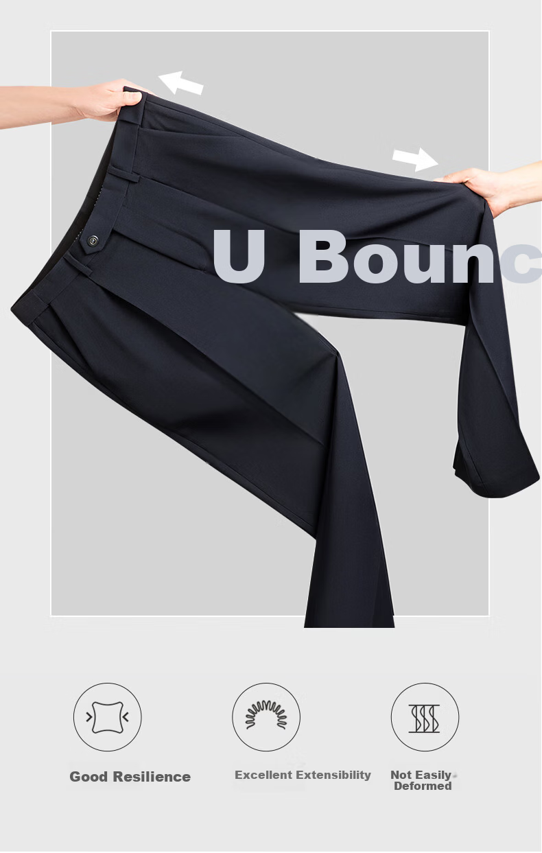 ROMON [Wrinkle-Resistant And No-Iron] Men's Dress Pants, New Style for Young And Middle-Aged Men, Straight-Leg Loose Business Cargo Trousers, Casual Pants for Me 2