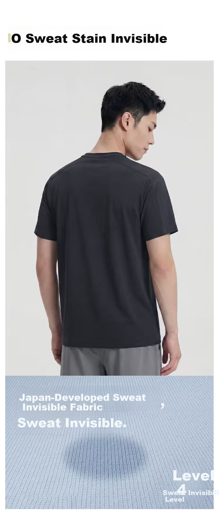 JD Jingzao New Quick-Dry Sweat-Resistant Sports T-Shirt Spring Summer Outdoor Running Fitness Sun Protection Short Sleeve Men Ink Black XL 4