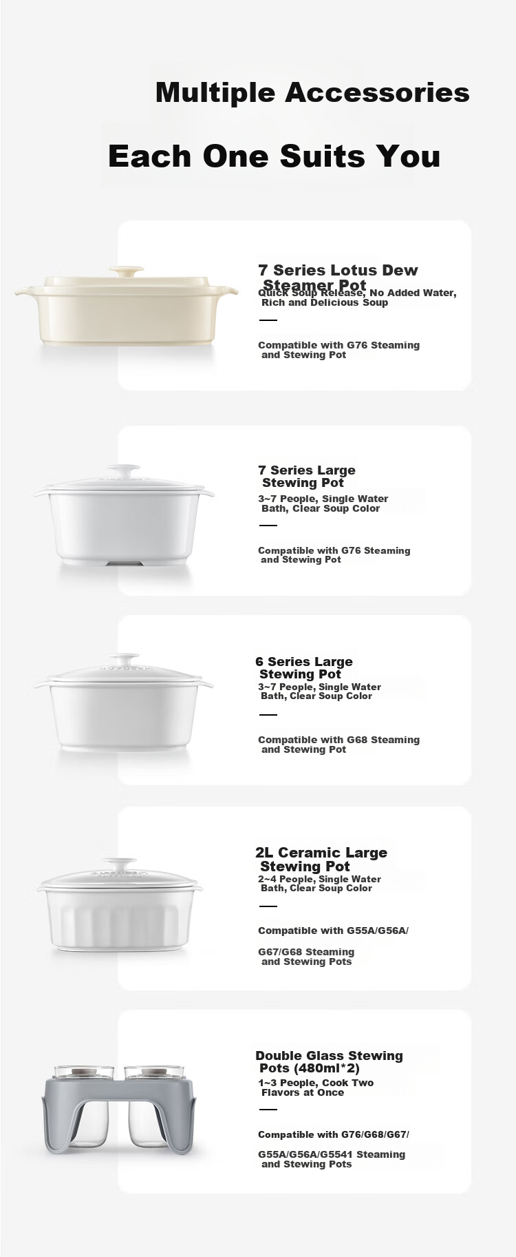 Buydeem Ceramic Large Stew Pot 2L Ceramic Steaming Bowl Soup Pot Household Tableware Microwave Bowl Steaming Stew Pot Compatible with Electric Oven Pear Blossom White Accessories 4