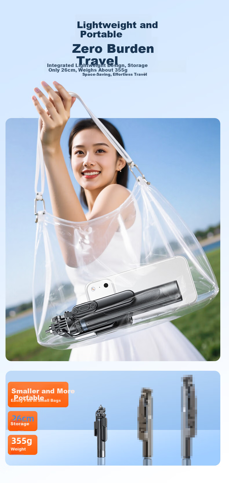 Shuotu [Zoom Mini Tripod] Selfie Stick, Phone Stand, Floor-Standing Live Streaming Stand, Handheld Portable Travel Gadget, Zoomable Photography Tool, 360° Rotatable 12