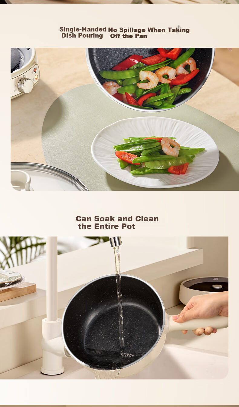 SUPOR Electric Cooking Pot Electric Hot Pot Electric Heating Pot 2.5L Small Electric Pot for 1-2 People Detachable Electric Frying Pan Multifunctional Dormitory Pot with Steamer CJ21R860 5
