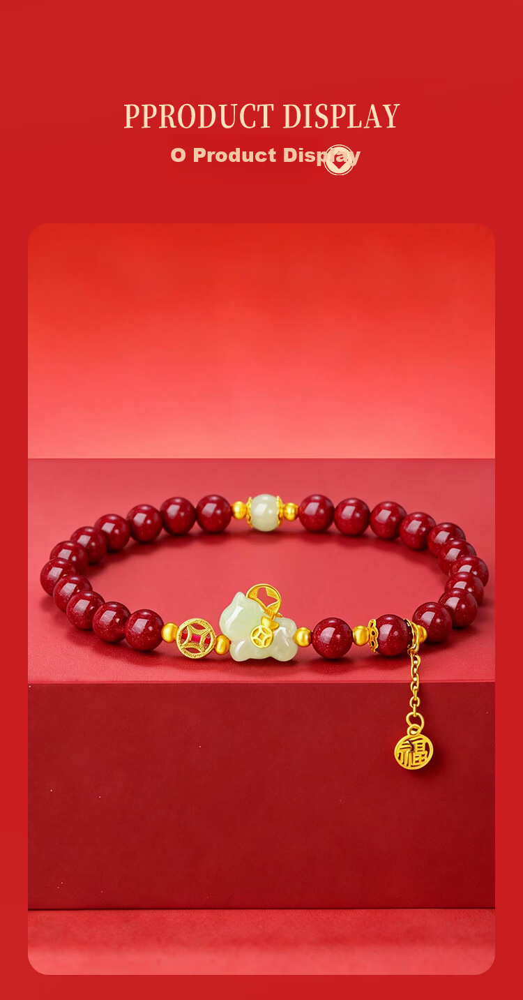 Jin Liufu Auspicious Red Sandalwood Beaded Bracelet for Women with Silver Little Horse, Hetian Jade Wealth Horse Bracelet, Zodiac Year Gift for Mother and Girlfriend 7
