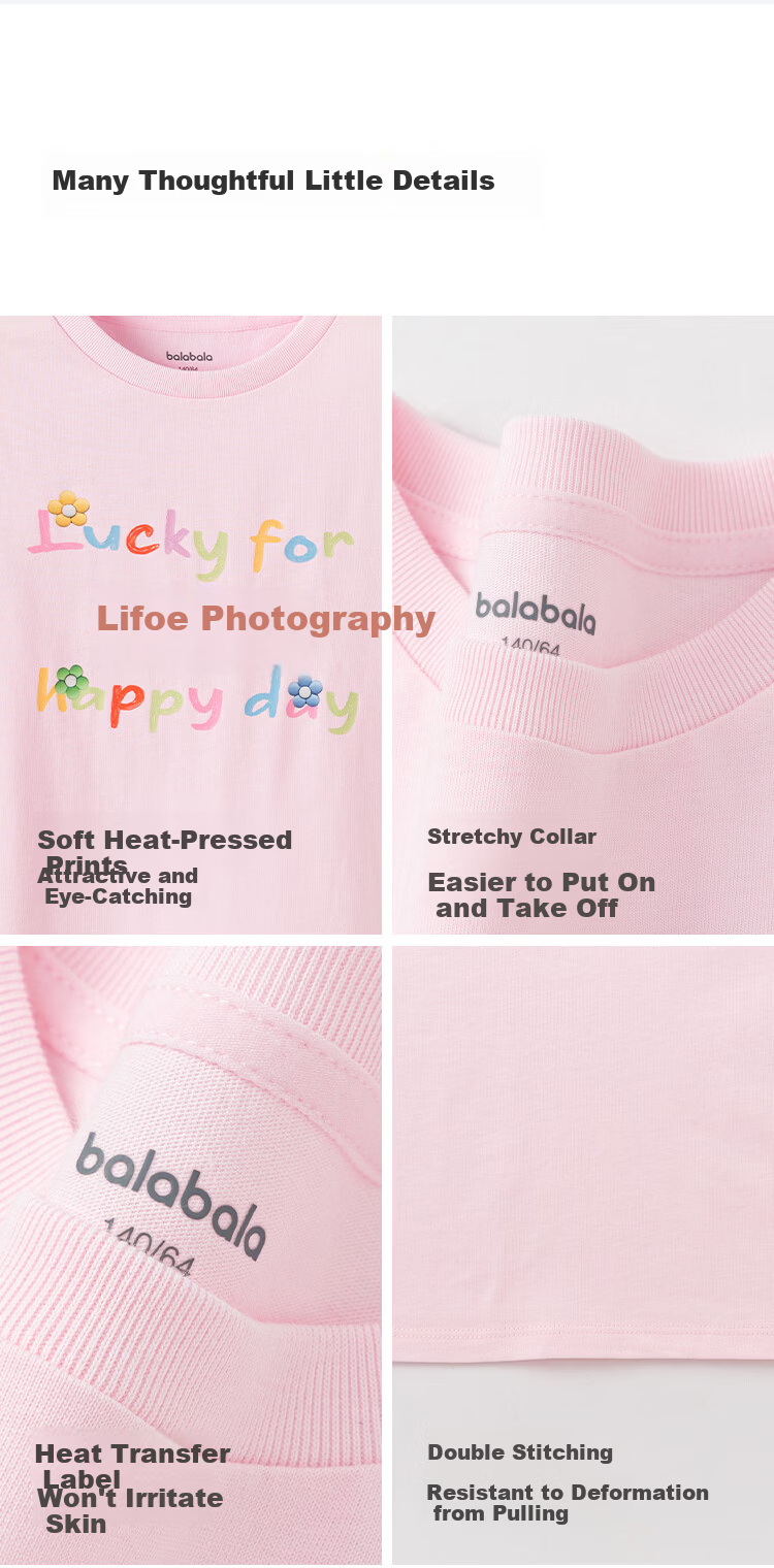 Balabala Girls' Short Sleeve T-Shirt Kids 2026 Summer Quick-Dry Moisture-Wicking Stylish Top 9