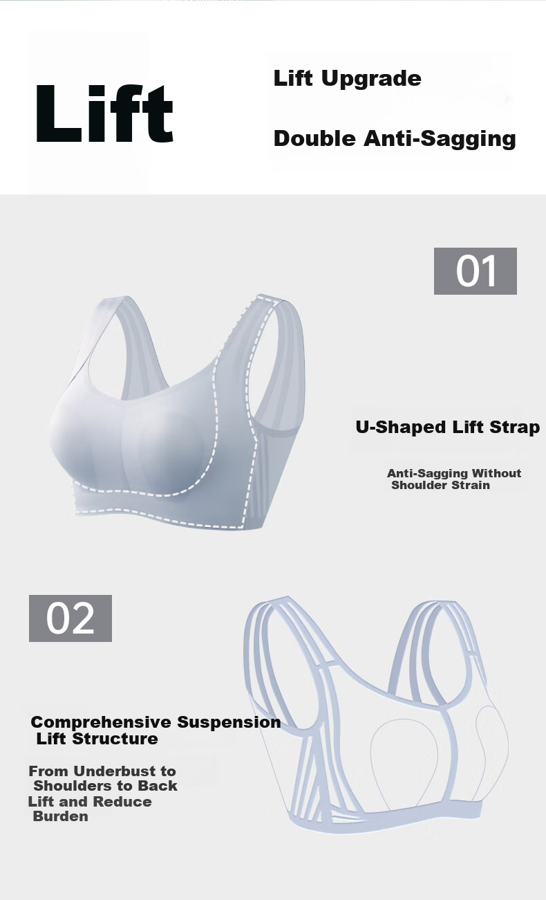 Runwei Lifting Bra for Women Large Bust Minimizing Seamless Anti-Sagging Side Support Invisible Foundation Liquid Bra Bestseller 4