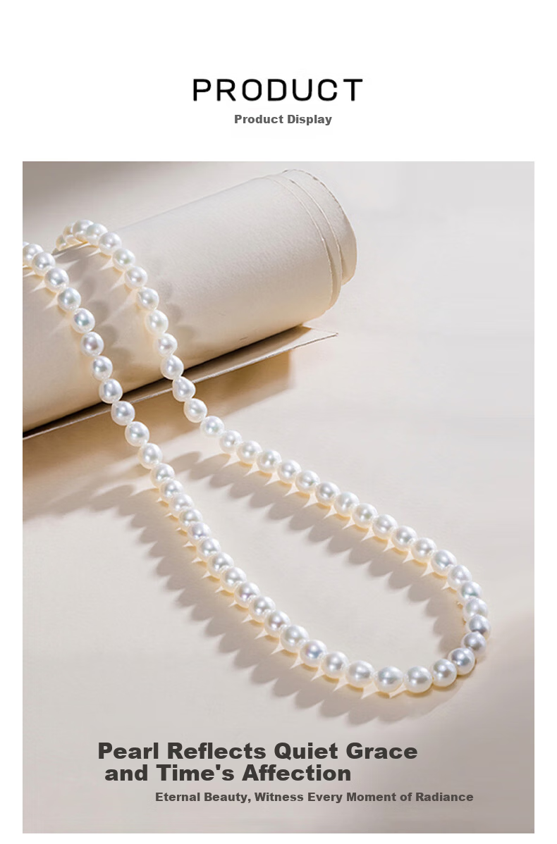 Chow Tai Fook Women's Necklace Strong Luster Round Shi Family Pearl Clavicle Chain Birthday Gift for Mom Mother's Day Present 2