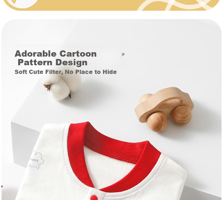 Badi Badi [Gift for Expectant Moms] Spring and Autumn Pure Cotton Romper Baby Infant Front-Opening Jumpsuit 66cm 4