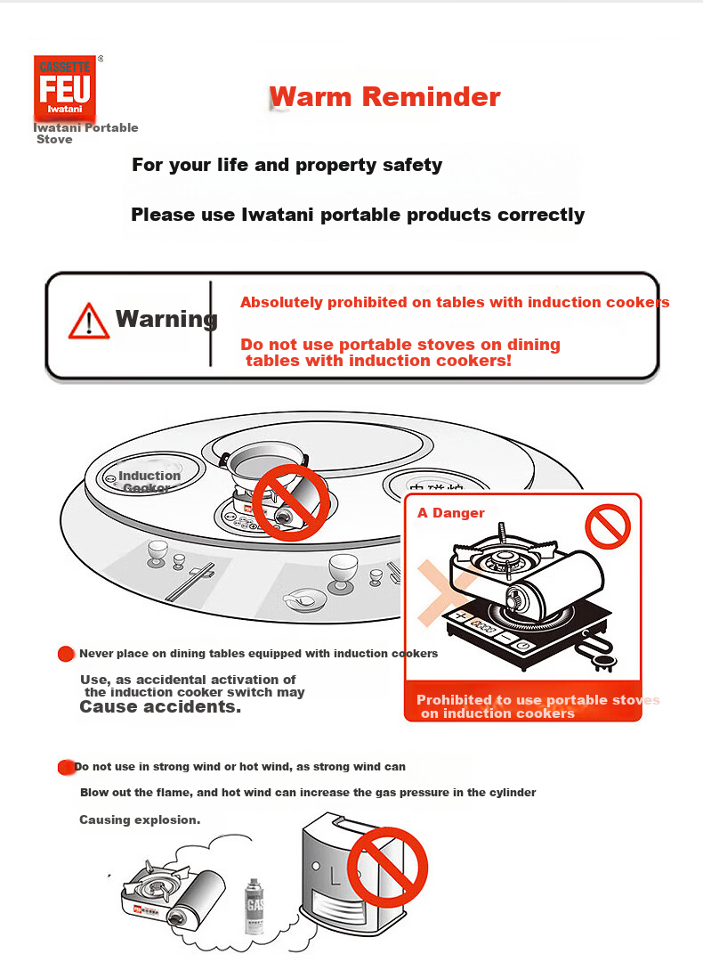 Iwatani Portable Cassette Stove 2.7kW BBQ Hot Pot Camping Gas Stove with Flame Failure Protection ZFFD-1 9
