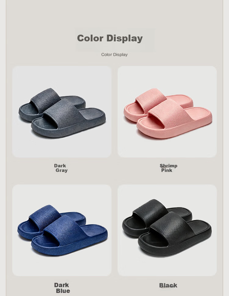 Banzhulin 2026 Men's And Women's New Thick-Soled Indoor Non-Slip Slippers, Ultra-Light Style - Black Men's Size 40-41 6