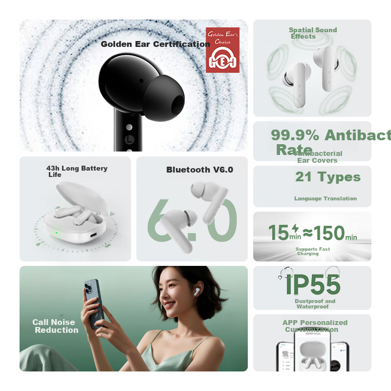 EDIFIER X2 Evo True Wireless Stereo Bluetooth Earphones Bluetooth 6.0 Spatial Audio Translation Earphones for Apple Huawei Xiaomi OPPO Phones Ink Gray