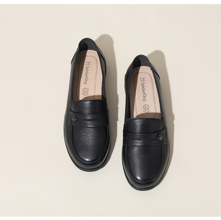 Spider King Women's Loafers Fashion Casual Leather Shoes Comfortable Mom Shoes 09F460 Black Size 38 18