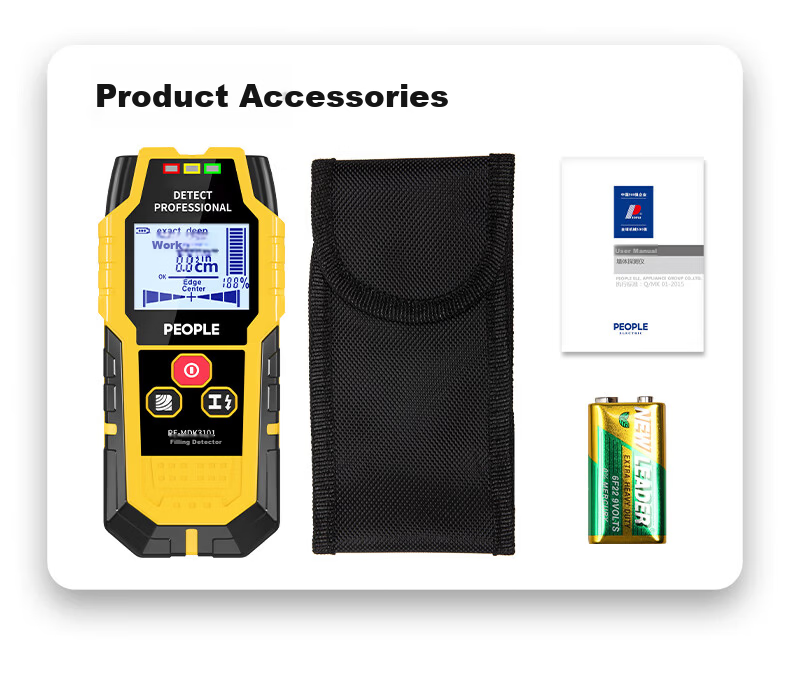 People Multifunctional Wall Detector Metal Rebar Wire Water Pipe Wood Detector Live Cable Pipeline Locator 11