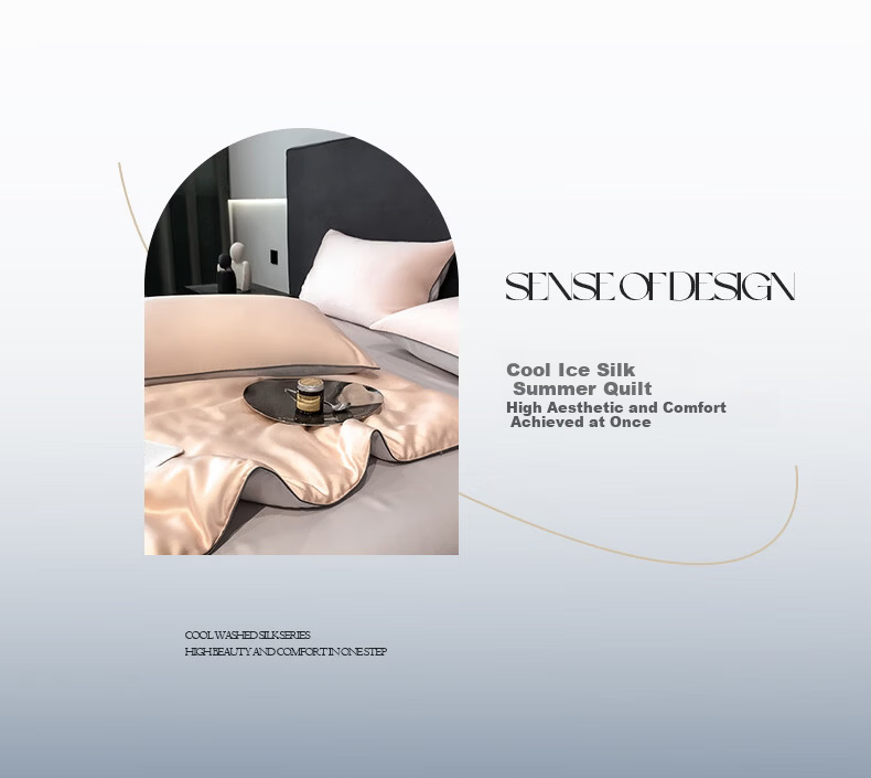 MUJI Class A Washable Ice Silk Summer Quilt Thin Air Conditioning Quilt Double Quilt Core 200*230cm Champagne Gold 3