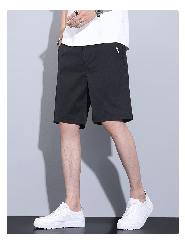 Pierre Cardin Men's Ice Silk Quick-Dry Cooling Sports Casual Shorts Black XL Father's Day Gift 21
