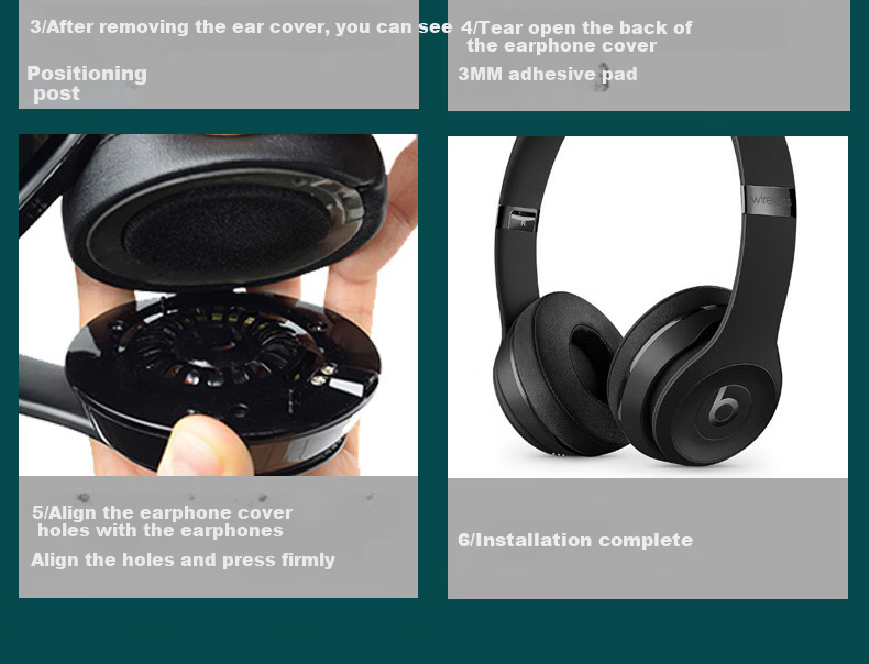 Penggu Replacement Ear Pads for Beats Studio3 Studio2 Pro Headphones, Genuine Sheepskin Black, Universal Repair Accessories 14
