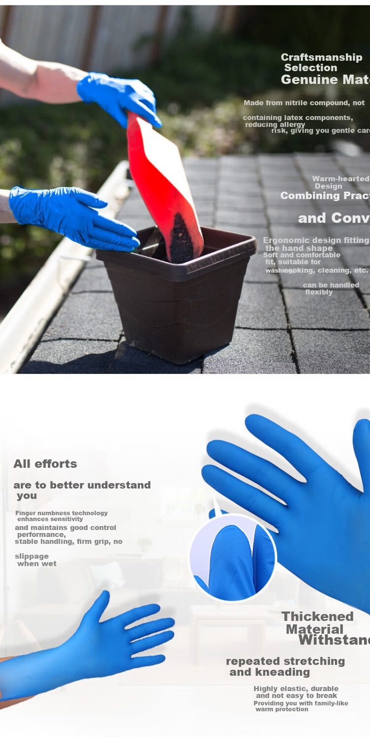 Aimas Disposable Durable Nitrile Powder-Free Gloves 100pcs/Box APFNCHD48100 Extra Large 1 Box 4