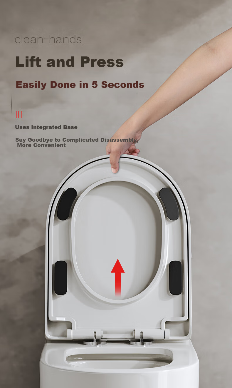BSITN Large Cushion Slow-Closing Universal V-Shaped Toilet Seat Cover Toilet Ring Accessory Quick-Release Toilet Ring BP028 15