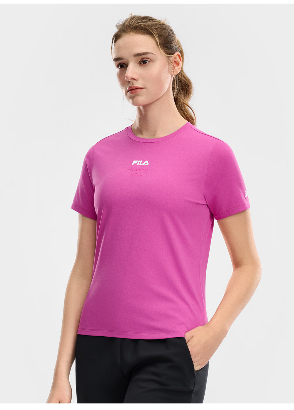 FILA Official Colorful Women's Short Sleeve T-Shirt 2026 Summer Moisture-Wicking Quick-Dry Fitness Sports Yoga Running Tee 34