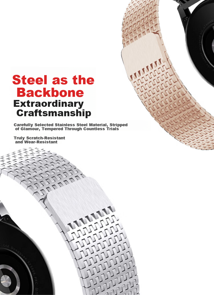 IM-CHEN Metal Braided Magnetic Buckle Strap for Huawei GT6 Pro Watch Band Watch6/GT5/4/3/2/Oppo Watch 4 Pro 22MM - Gold 4