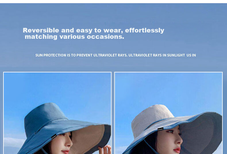 RED DRAGONFLY Women's Sun Protection Hat with Extra Large Brim Reversible Bucket Hat Summer UV Protection Outdoor Cycling Sun Hat 3