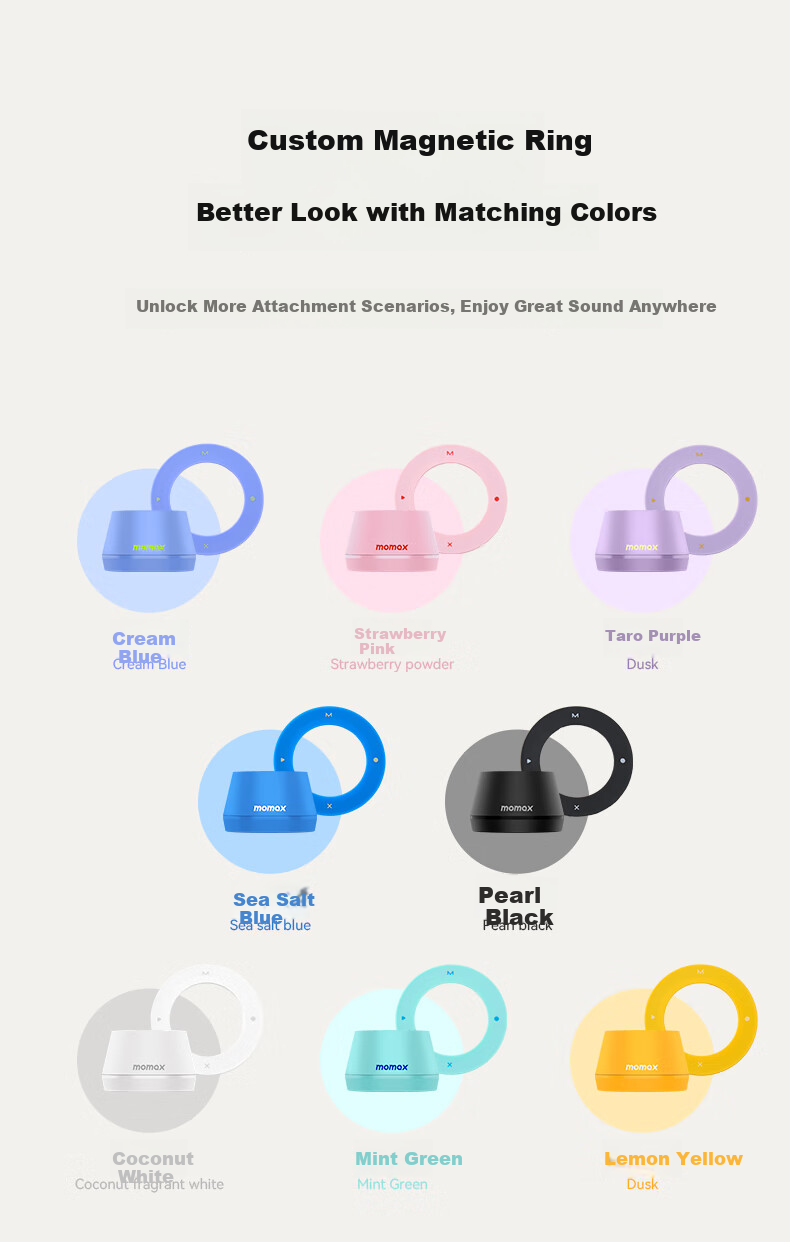 MOMAX Magnetic Wireless Speaker, Pocket-Sized Loudspeaker for Outdoor And Indoor Use, Dormitory And Bathroom Mini Speaker, Phone Stand, Waterproof Portable Horn Speaker, Gift for Boyfriend Or Girlfriend 9