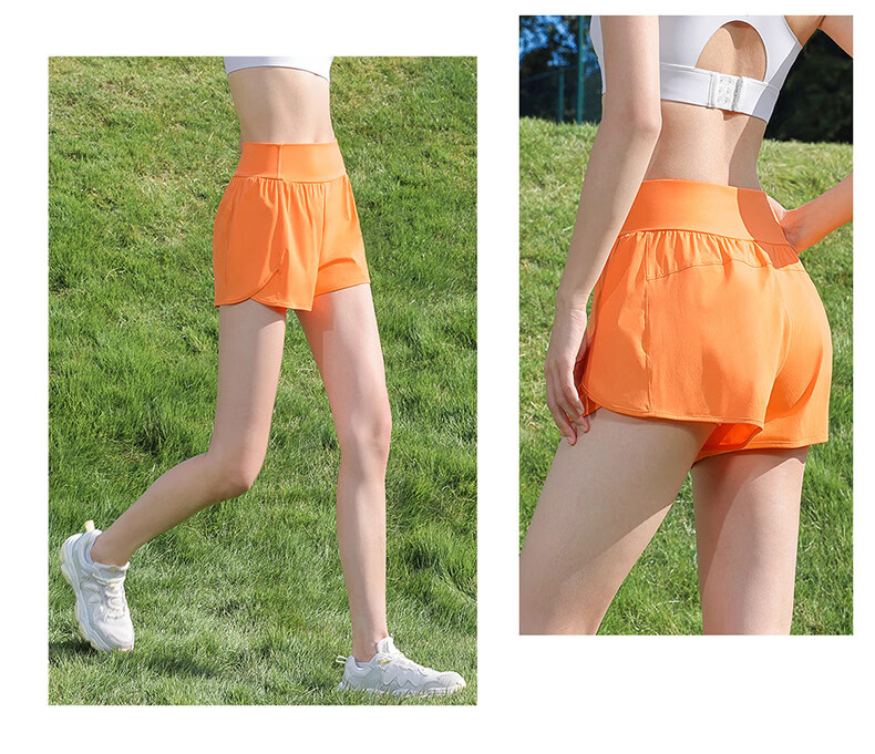 CAMEL Women's Sports Shorts Cooling Breathable Anti-Exposure Training Running Shorts Y26BA4L0008 Windflower Purple XXL 18