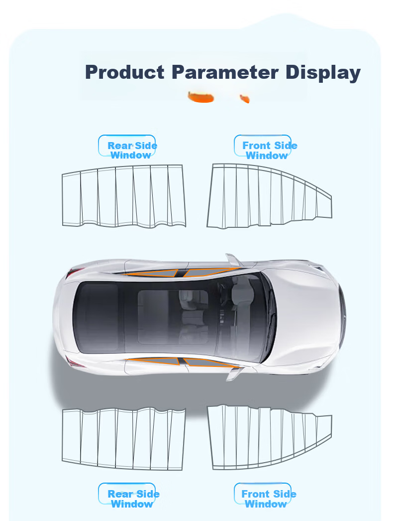 TOKUSET Car Window Curtain Sunshade Track-Type Vehicle Privacy Curtain Magnetic Sliding Rail Car Interior Sun Protection 19
