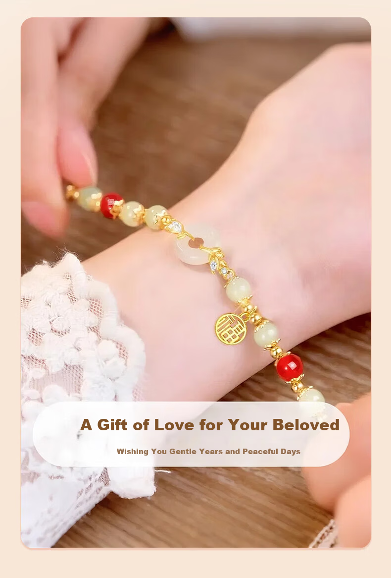 Lao Feng Xiang 2026 New Hetian Jade Ping An Kou Silver Bracelet for Women Birthday Anniversary Gift for Girlfriend Wife 4
