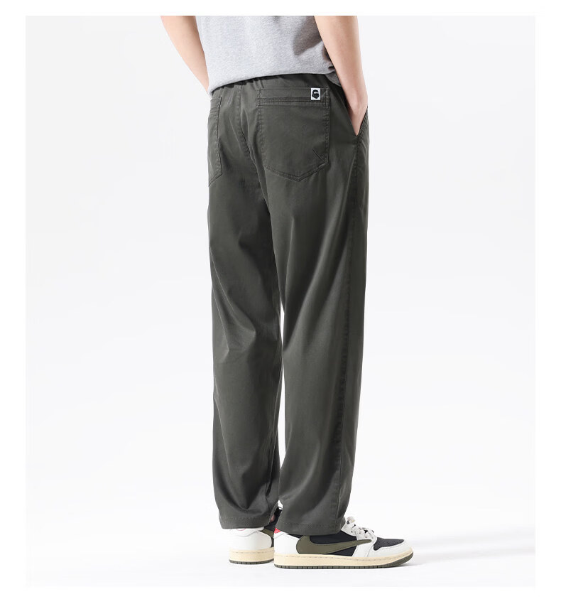 Fingercroxx IT American Vintage Casual Men's Summer Lightweight Lyocell Simple Loose Pants Modern Gray 29 18