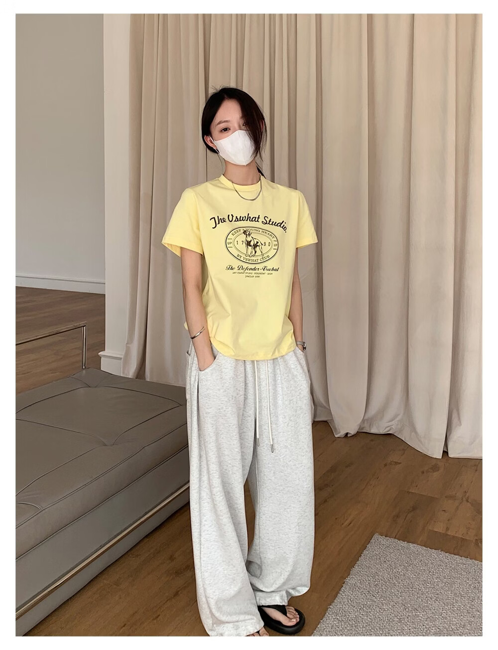 ICH MODE "Puppy Travelogue" Korean Retro College Style Chic Shoulder Short Sleeve T-Shirt Women Casual Top White M 17