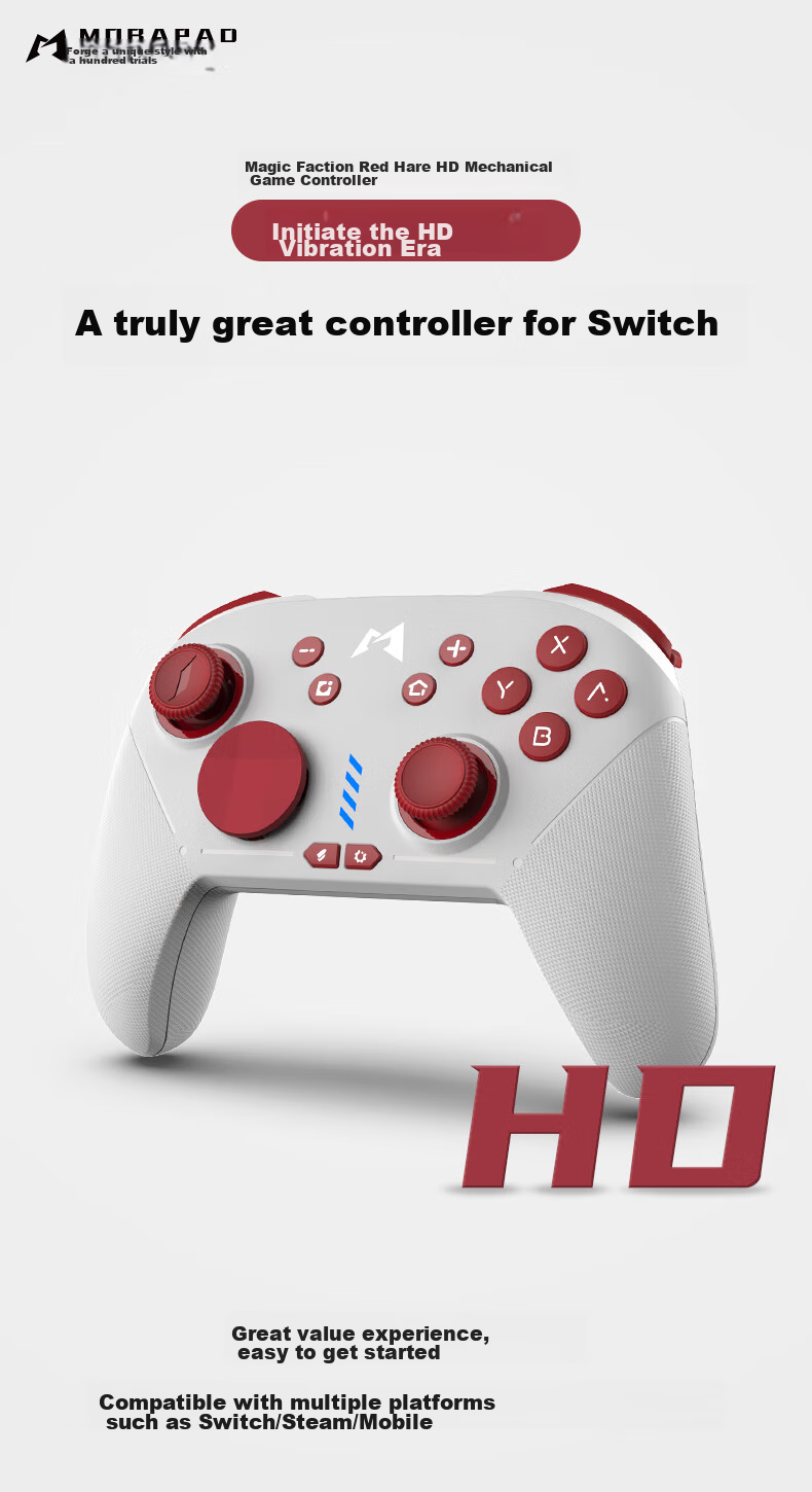 MOBAPAD Chitu Switch2/switch Controller, NS2 One-Button Wake-Up Controller Pro, Bluetooth Steam Wireless Game Controller for PC, Silk Song, Hades 2 Pokemon, Red 2