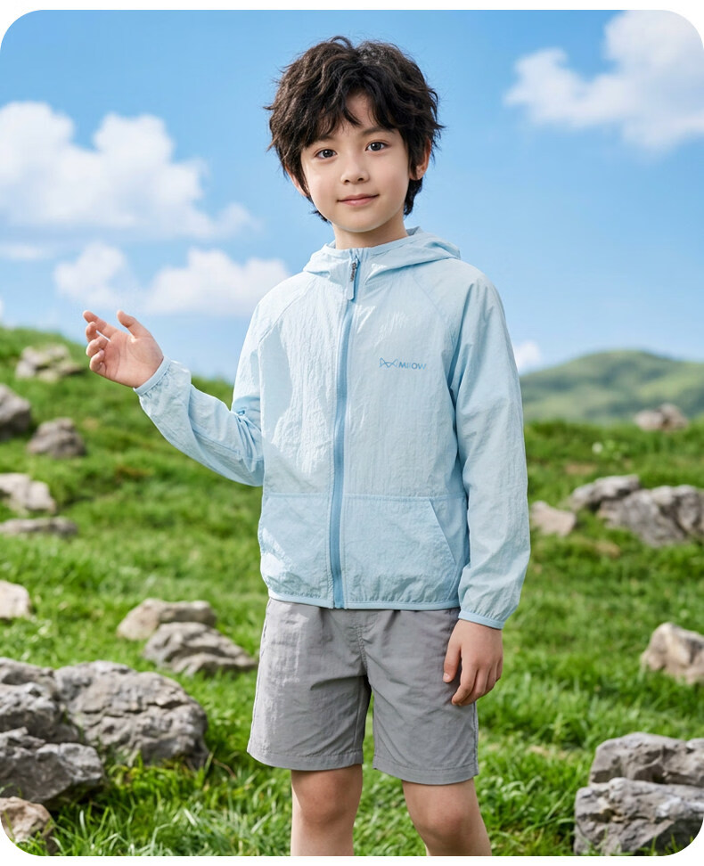Miiow Kids Sun Protection Jacket for Girls, Summer Lightweight Cooling UV Protection Coat for School Children and Babies, Beachwear 15