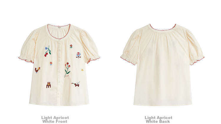 INMAN Yellow Rose In Stock | 100% Cotton Colorful Embroidered Puff Sleeve Shirt 2026 Summer New Loose Doll Blouse for Women 12