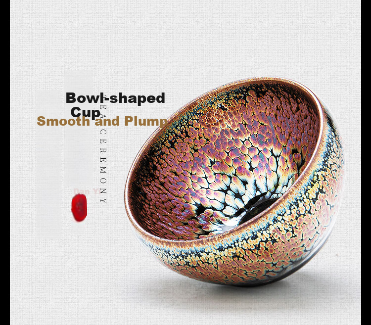 Danyi Jian Zhan Tea Cup Golden Oil Drop Iron Body Glazed Tea Cup Master Cup Single Tasting Cup Gift Box Set 8