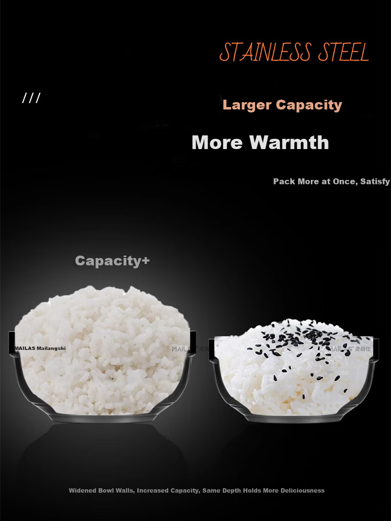 Mailangshi 11.5cm Double-Layer Thickened 304 Stainless Steel Soup Bowl, Anti-Scald Commercial Rice Bowl for Canteen 9