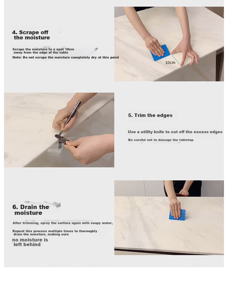 Xiruo Rock Slab Dining Table Protective Film, Heat-Resistant, High-Temperature Resistant, Coffee Table Marble Countertop Furniture Film, Desk Surface Protection Film 11