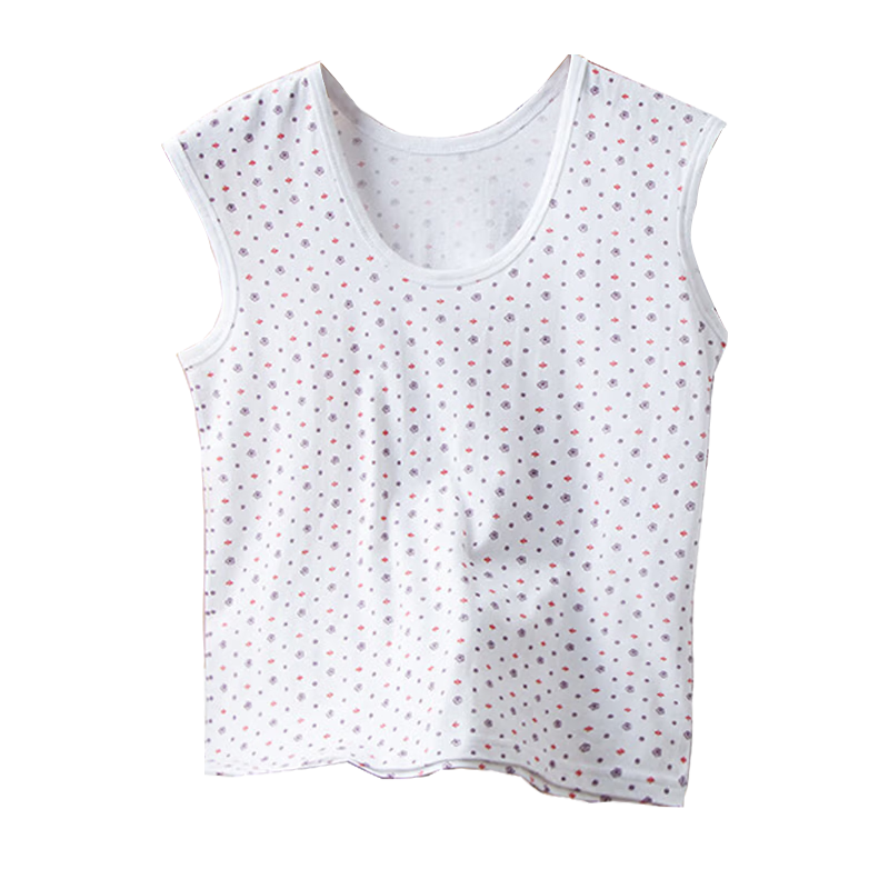 Hengyuanxiang Middle-aged and Elderly Pure Cotton Wide Shoulder Sleeveless Vest Women's Loose Summer Tank Top for Mom