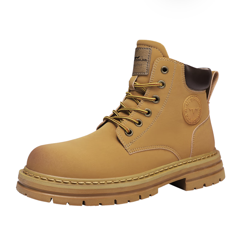 G.N.Shi Jia [Zhang Ruoyun Style] Men's Martin Boots Autumn Winter New Couple High-top Yellow Boots Outdoor Non-slip Work Shoes