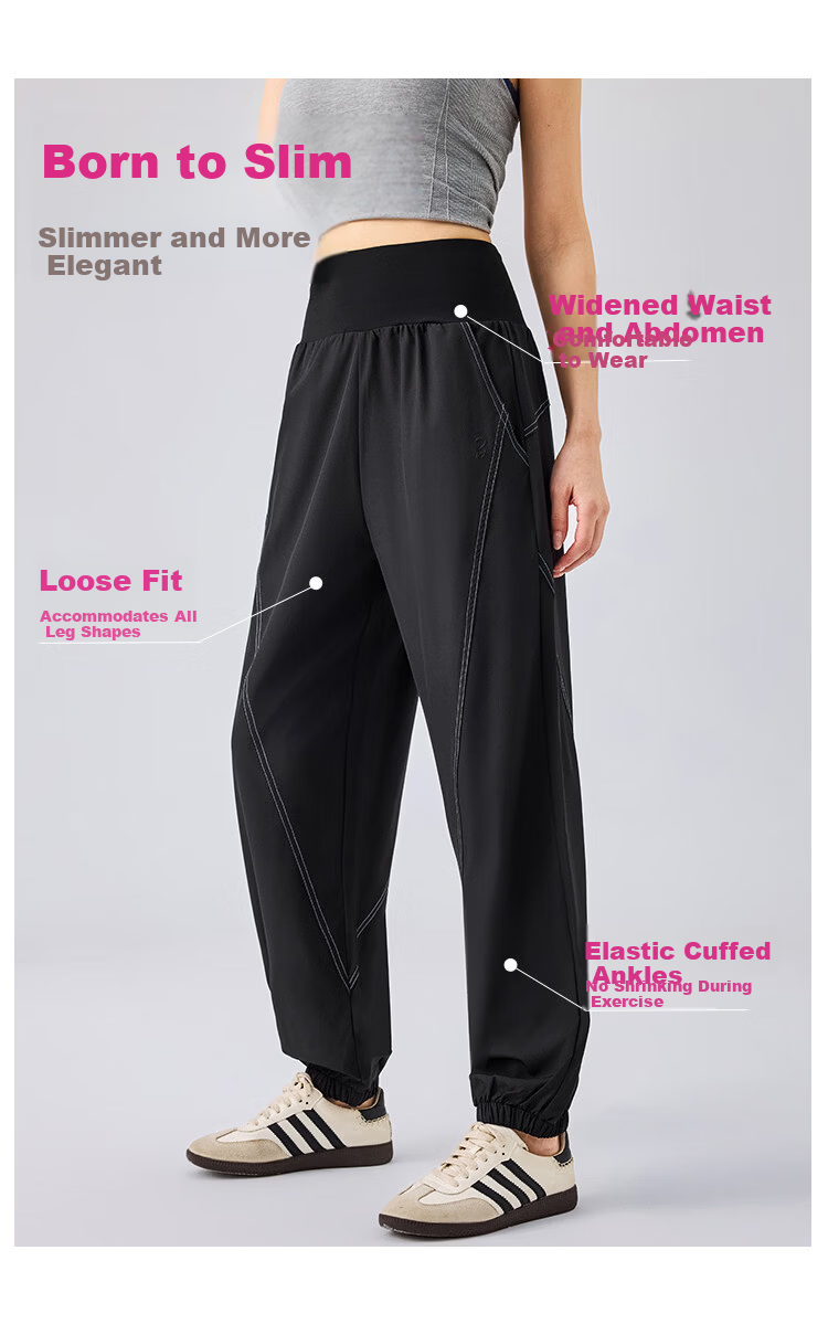 Barbie Women's Athletic Joggers Morning Running Training Pants Comfortable Loose Fit Tapered Casual High-Waist Sports Pants 3