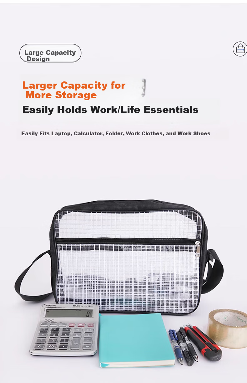 Aideer PVC Dustproof Transparent Backpack Tool Bag Double Shoulder Backpack 35cm x 40cm x 15cm CW851756 6