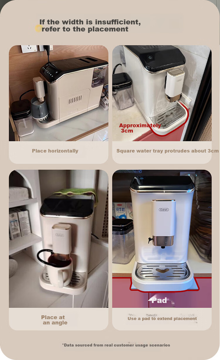 Gevi Fully Automatic Coffee Machine Home Cold and Hot Dual Extraction Grinder Integrated Small Coffee American Automatic Milk Frother Dual Heating GV-K03A Milk Coffee White Gift Choice 17