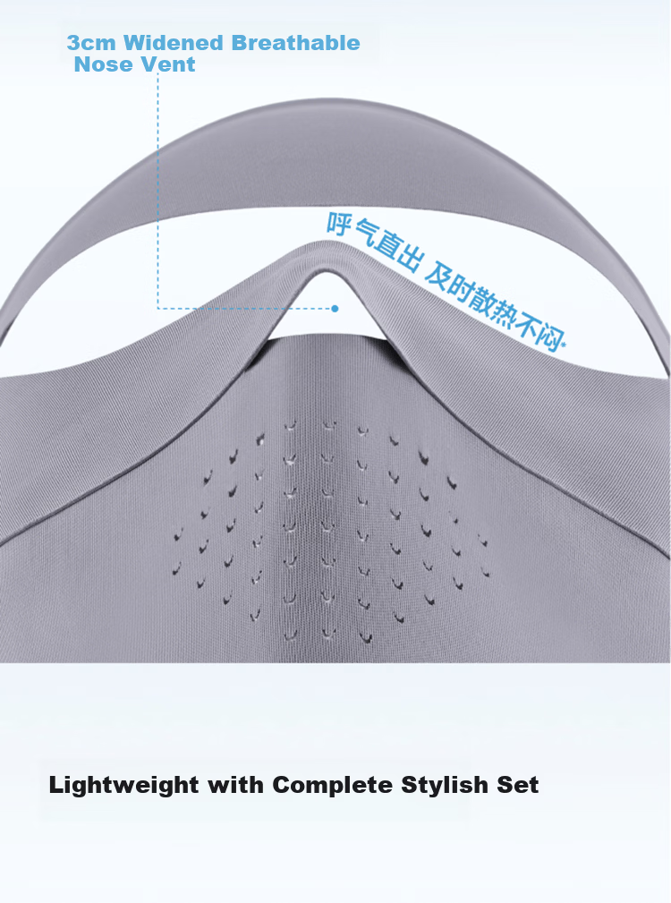 Beneunder Full Face Sunscreen Mask Extended Neck Protection Lightweight Seamless Breathable Face Bikini for Cycling 20