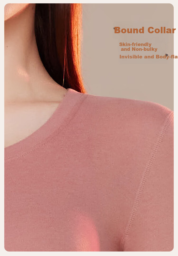 Ordifen Cashmere Silk Patch Set Autumn Winter Seamless Women's Thermal Underwear Heating Top and Bottom Haixia M 8