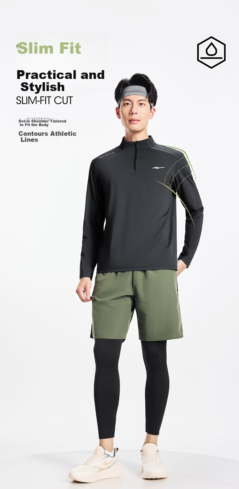 Hongxing Erke 2026 New Moisture-Wicking Breathable Indoor Slim Fit Long Sleeve Sports T-Shirt Casual Fitness Top 7