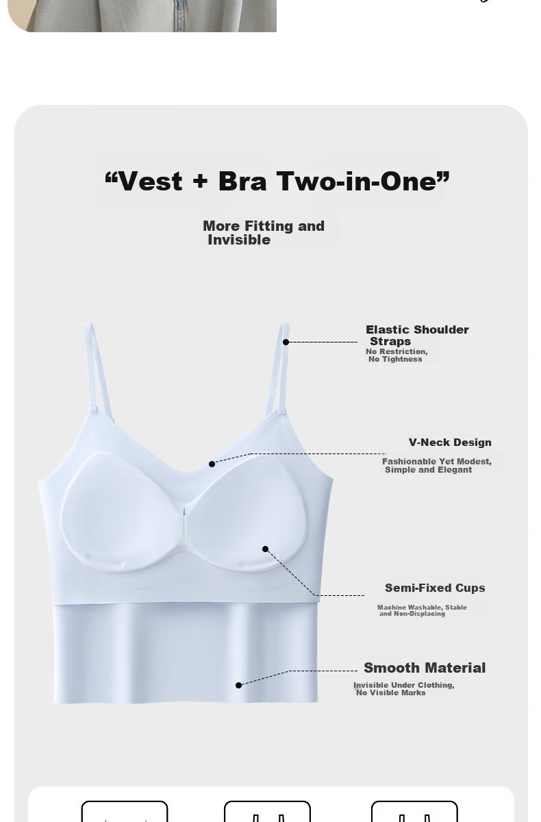MiiOW Women's Summer Thin Strap Vest with Built-in Bra, Pink, Breathable and Stylish Outerwear Tank Top 3